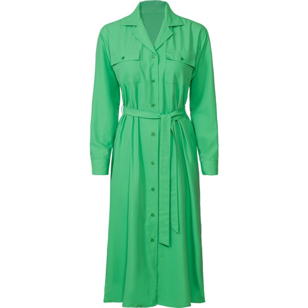 Chic Long Sleeve Green Dress